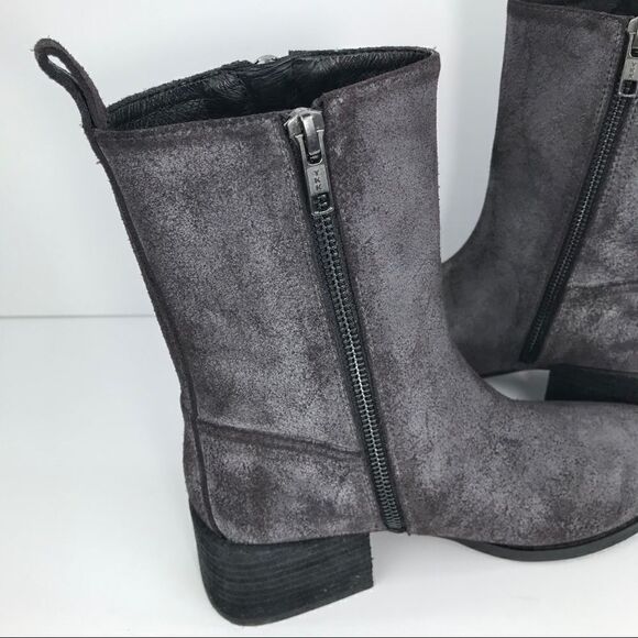 Anthropologie Intentionally Blank Grayish Purple Suede Leather Zip Closure Boots - Picture 12 of 16
